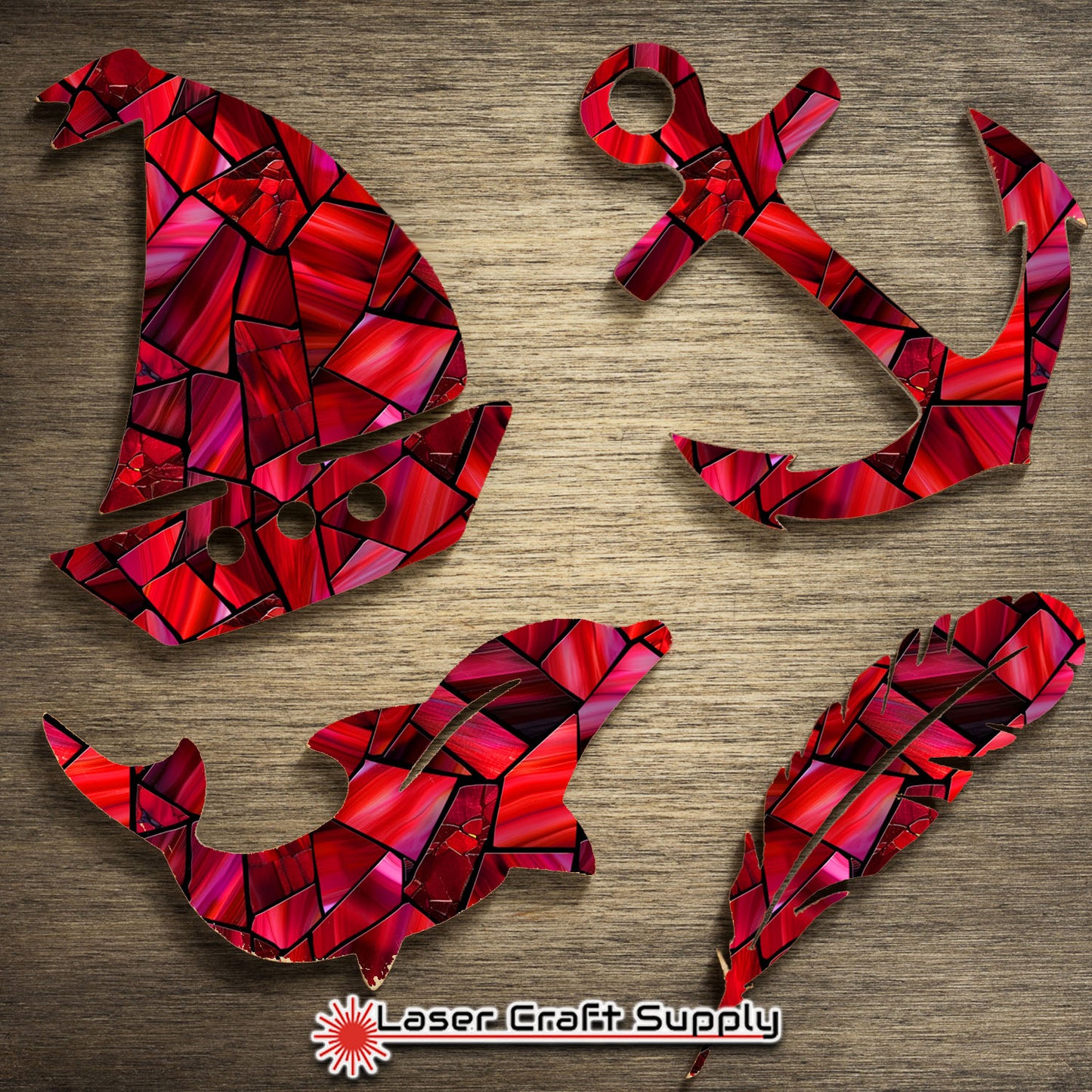 Creative Cast Acrylics - Ruby Red Crystals - Stained Glass