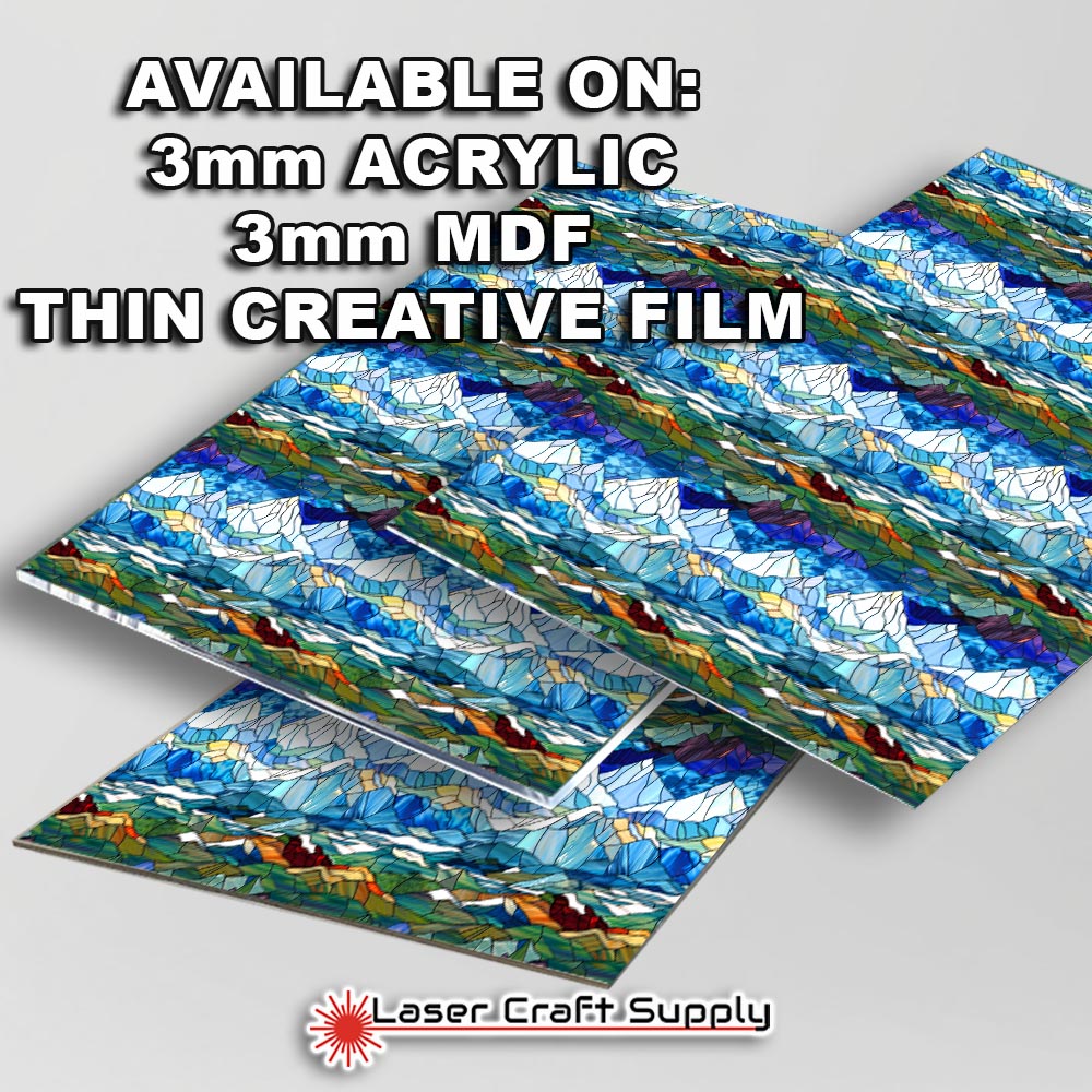 Creative Cast Acrylics - Sharp Snow capped Mountains - Stained Glass