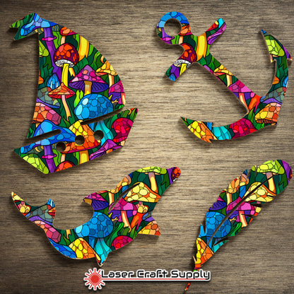 Creative Cast Acrylics - Glass Mushrooms - Stained Glass