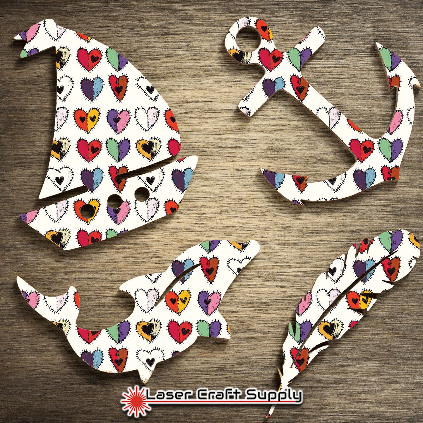 Creative Cast Acrylics - Stitched Hearts