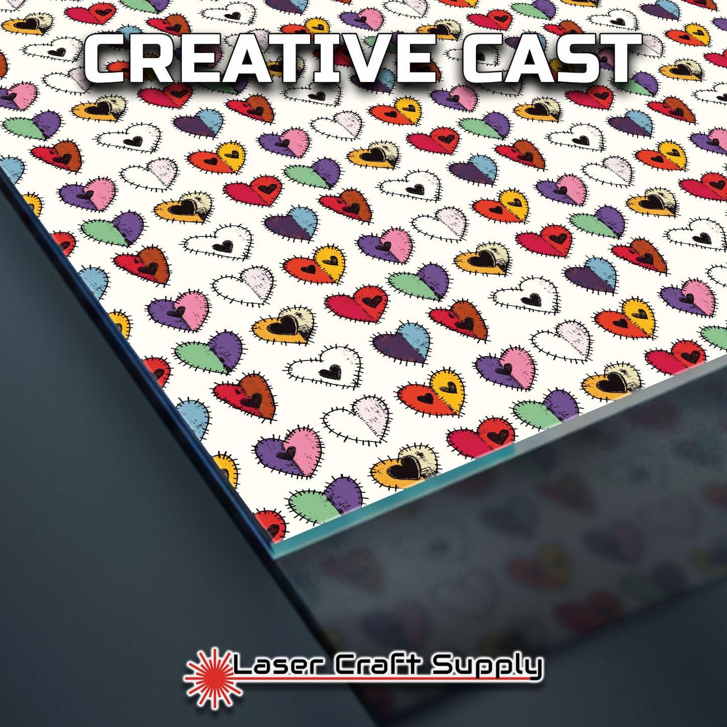 Creative Cast Acrylics - Stitched Hearts