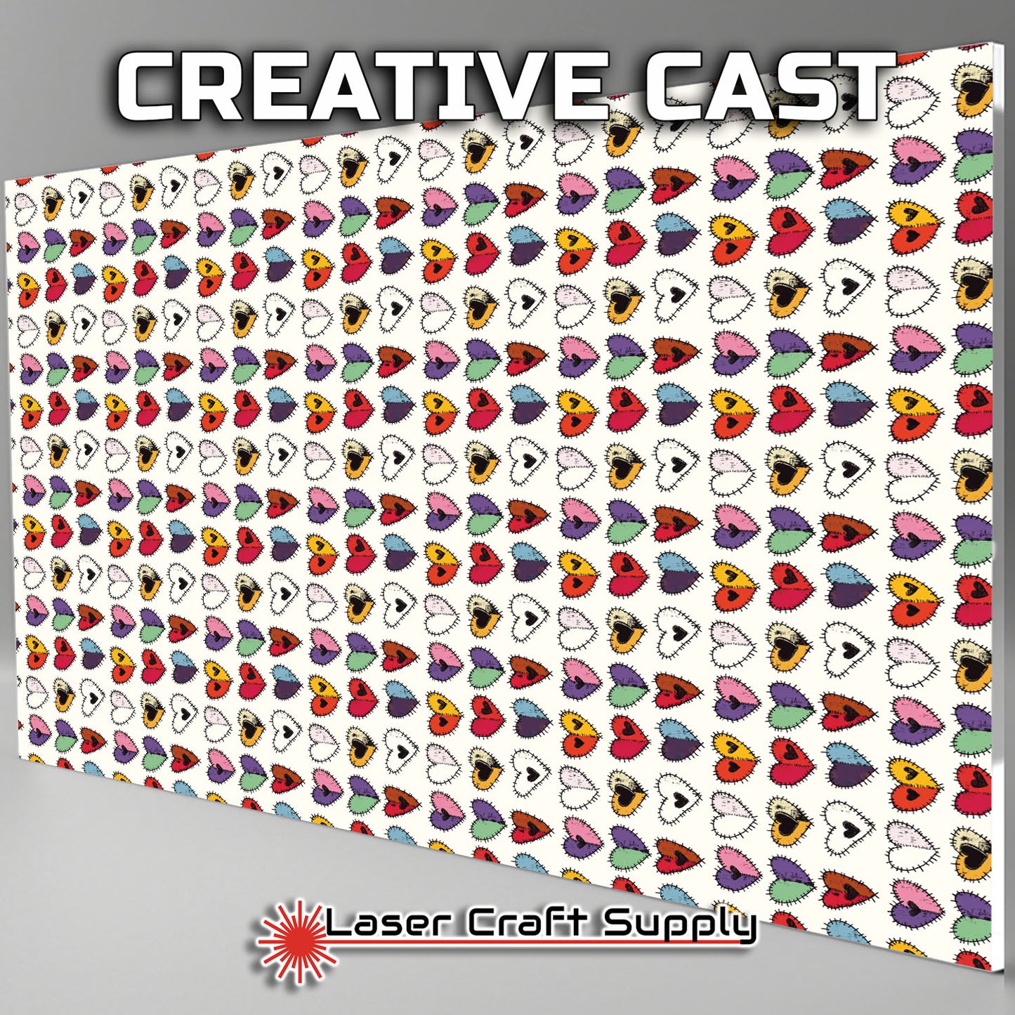 Creative Cast Acrylics - Stitched Hearts