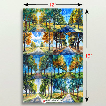 Tree Lined Country Road - Creative Tile