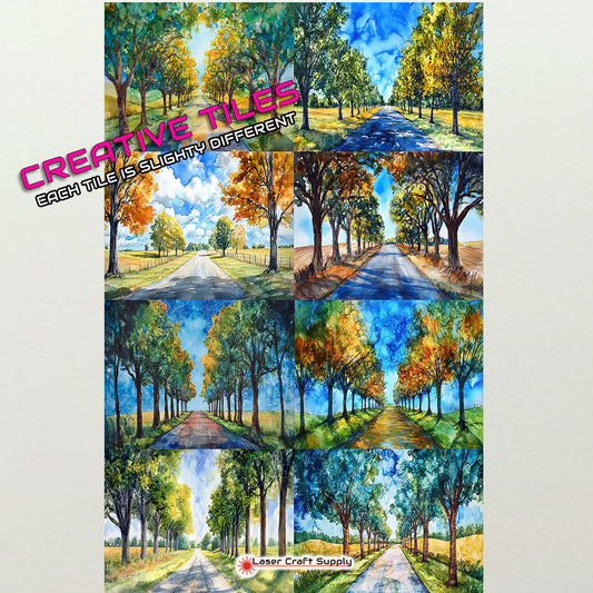 Tree Lined Country Road - Creative Tile