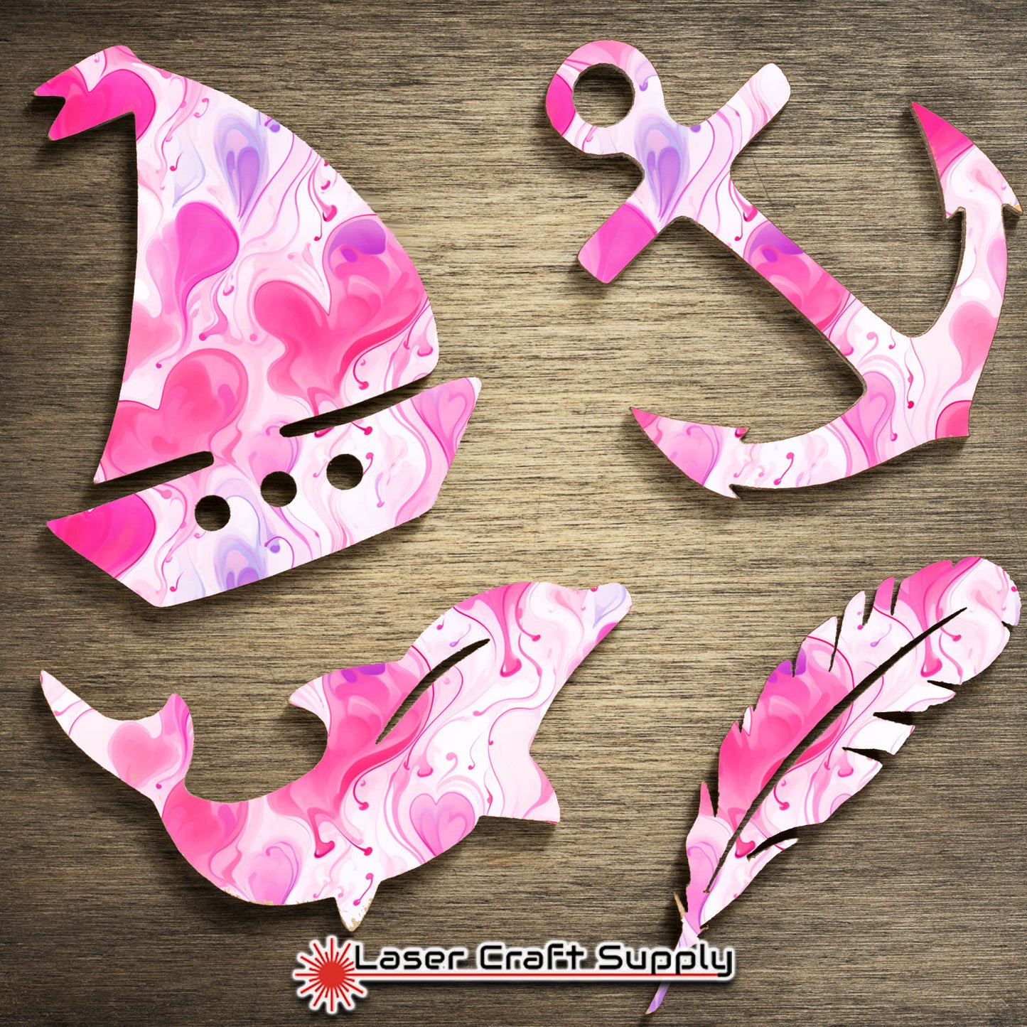 Creative Cast Acrylics - Pink Watercolor Hearts