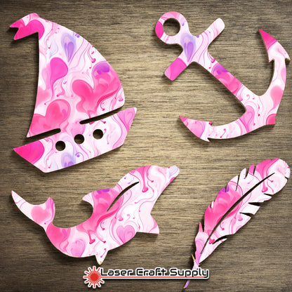 Creative Cast Acrylics - Pink Watercolor Hearts