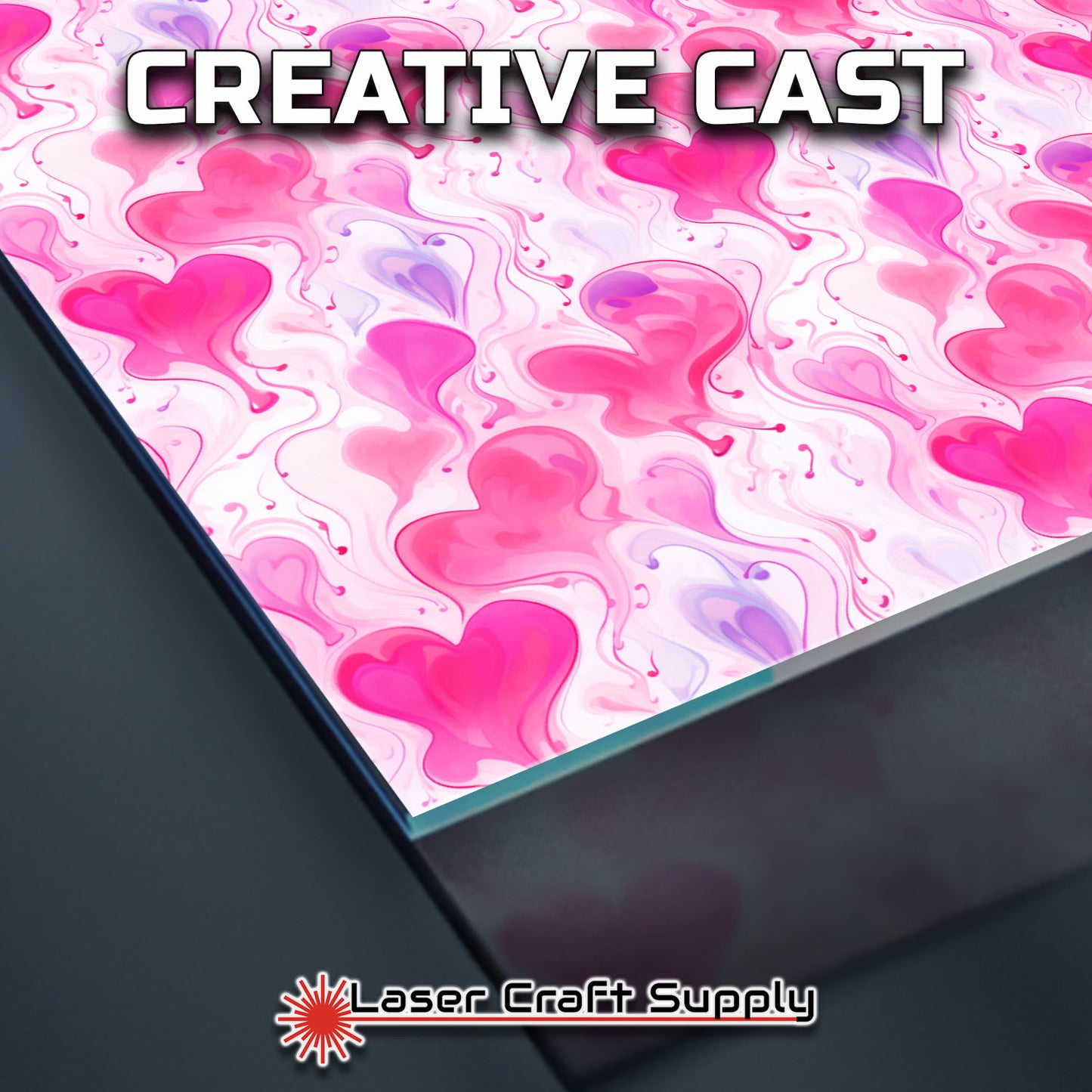 Creative Cast Acrylics - Pink Watercolor Hearts