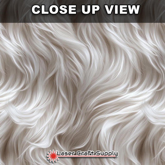 White Long Hair Fur - FULL SHEET