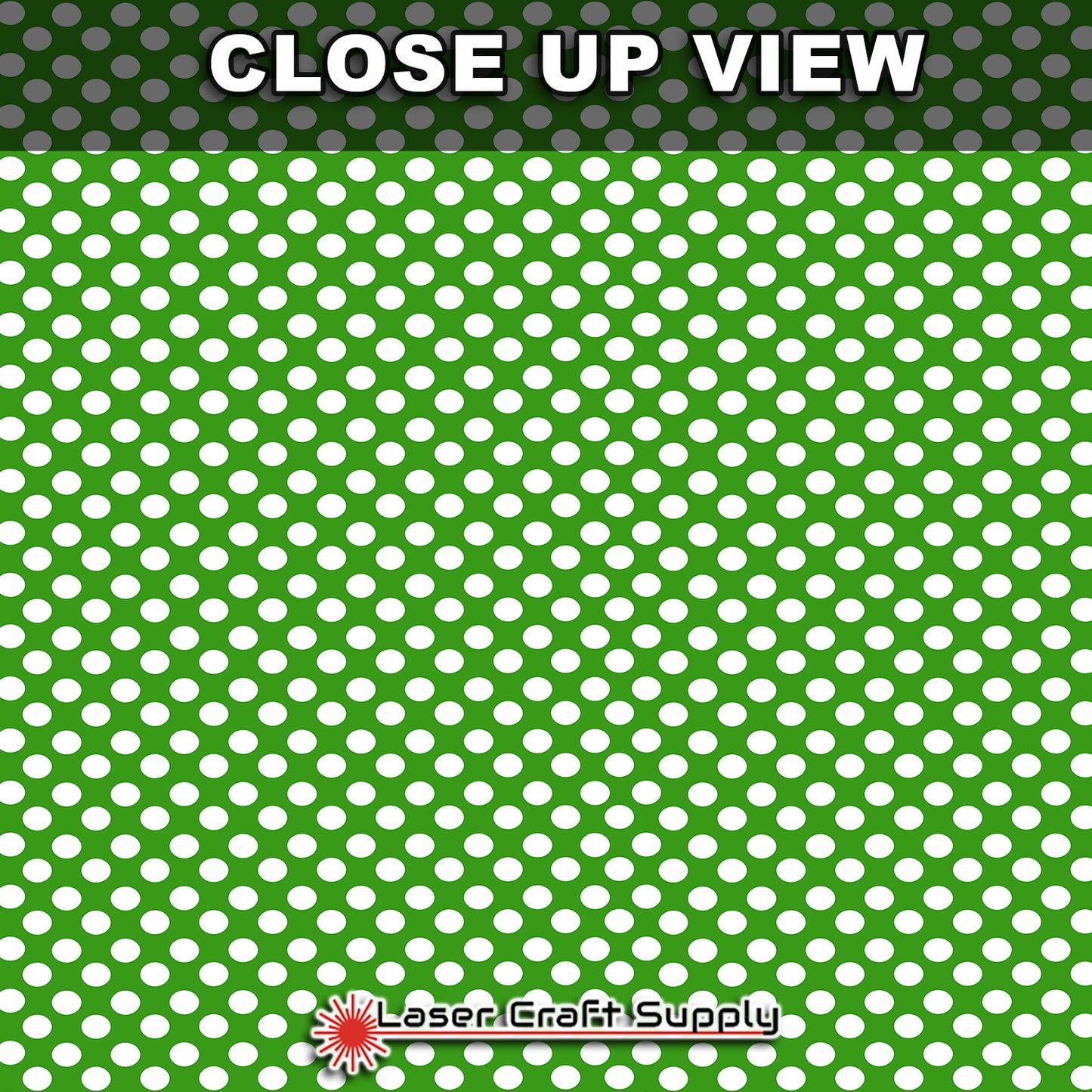 White Polka Dots on Green