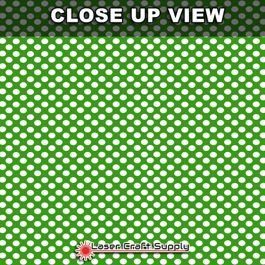 White Polka Dots on Green