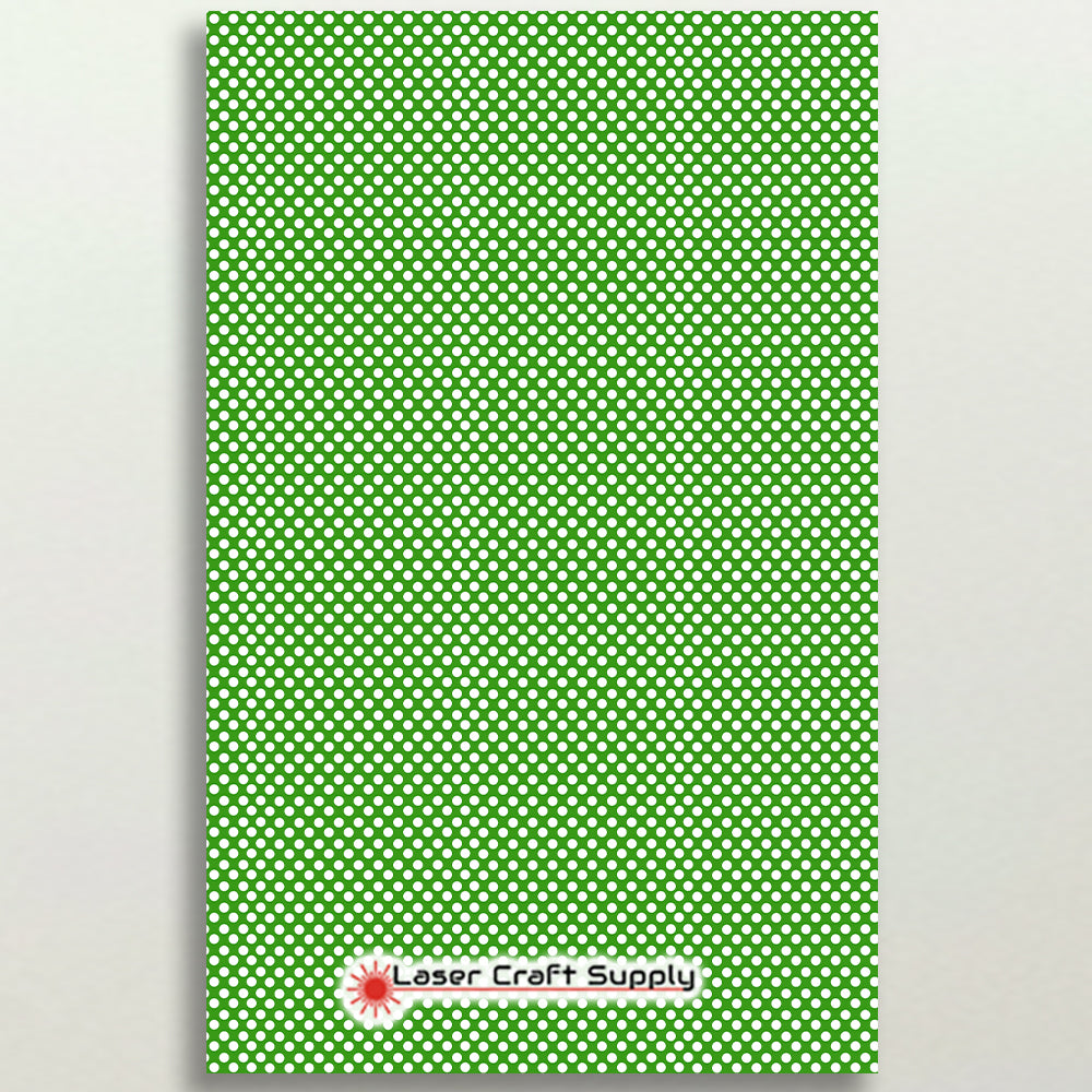 White Polka Dots on Green