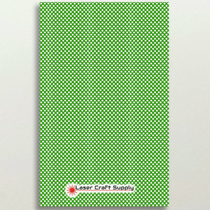 White Polka Dots on Green