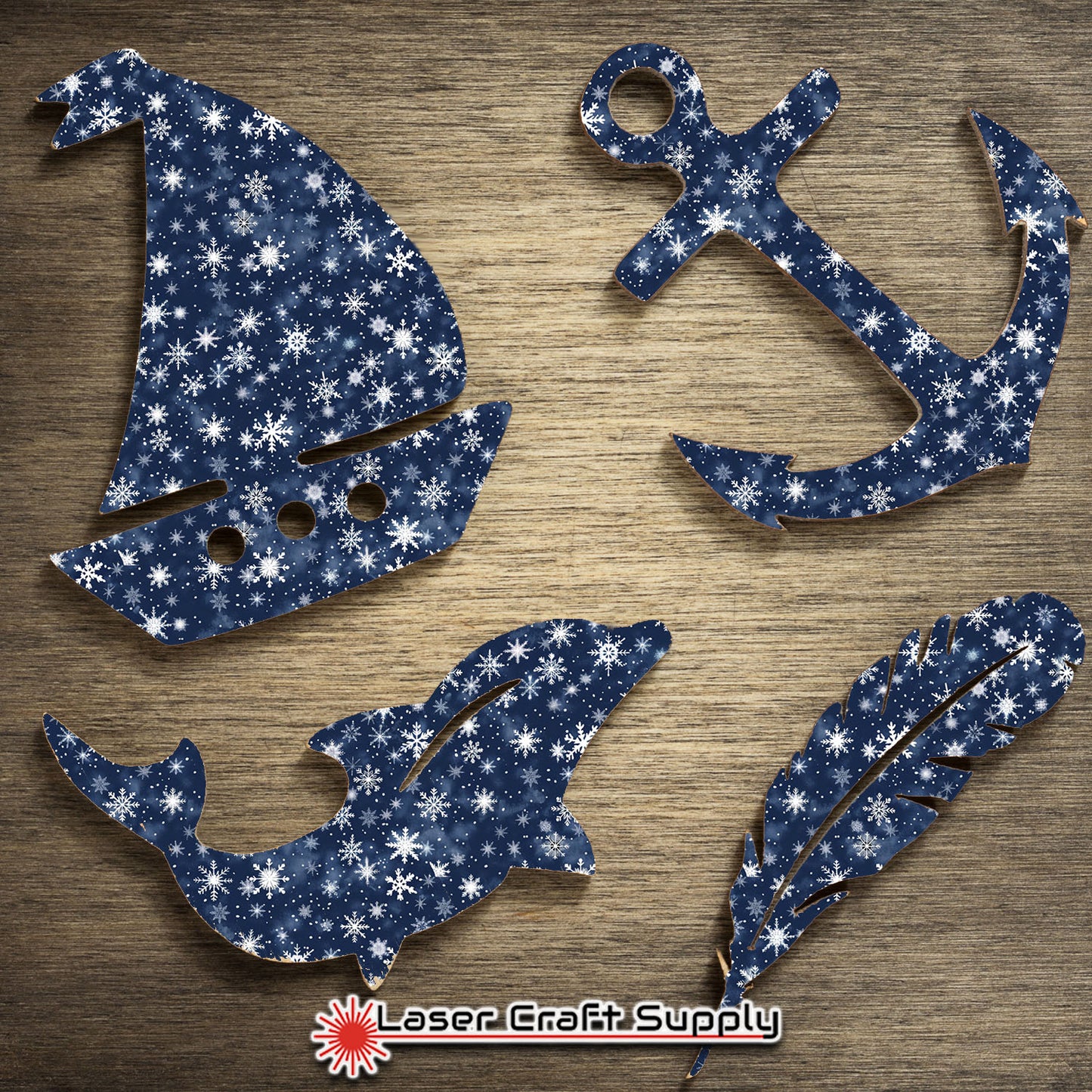 Creative Cast Acrylics - White Snowflakes on Blue