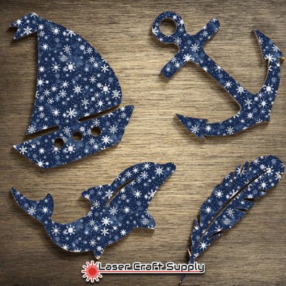 Creative Cast Acrylics - White Snowflakes on Blue