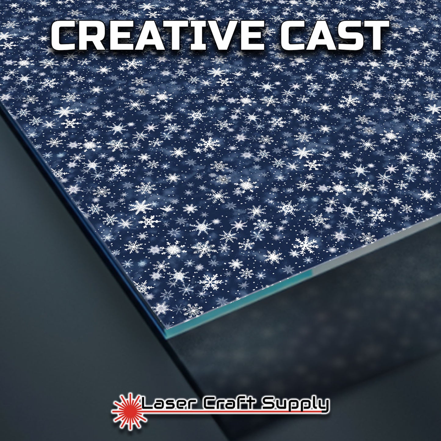 Creative Cast Acrylics - White Snowflakes on Blue