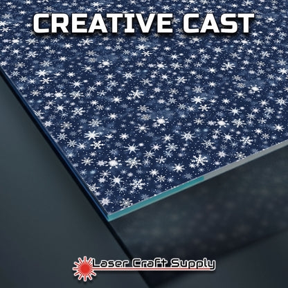 Creative Cast Acrylics - White Snowflakes on Blue
