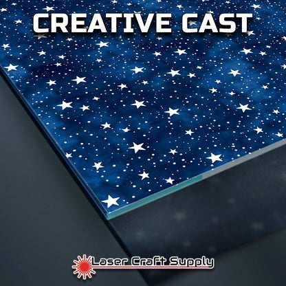 Creative Cast Acrylics - White Stars on Blue