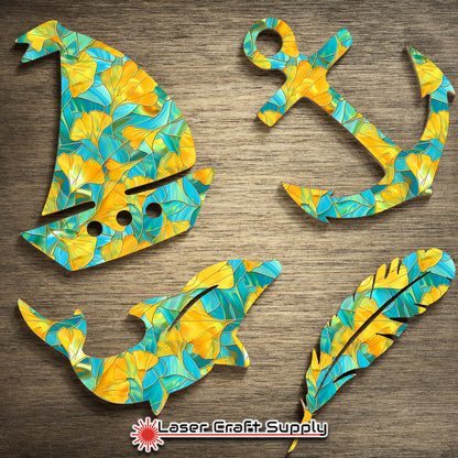 Creative Cast Acrylics - Yellow Flowers on Green