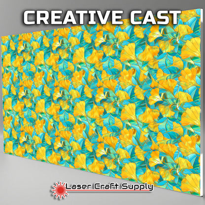 Creative Cast Acrylics - Yellow Flowers on Green